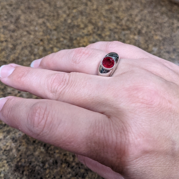 Natural Ruby Gold Gypsy Band Ring 18k 14k 10k - Picture 8 of 8
